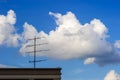 Roof Top White Puffy Clouds Royalty Free Stock Photo