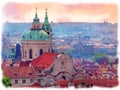 Roof tops of the old city Prague Royalty Free Stock Photo