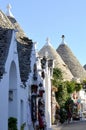 Roof of the traditional houses trulli in Unesco village Alberobello, Italy