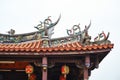 The Roof Of Traditional Oriental Temple With Beautiful Decoration In Taiwan