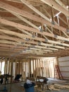 Roof trusses in attic