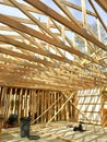 Roof trusses in attic