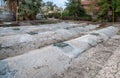 The roof of underground Pool of Arches in Ramla. Israel Royalty Free Stock Photo