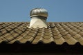 Roof Ventilator, Ball spinning ventilation, Air ventilator on the roof, Ventilators on the roof top spinning and take cool air. Royalty Free Stock Photo