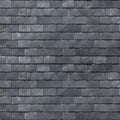 Roof wall of the Silesian black shale. Slate roofing tiles