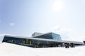 Roof of the white Operahuset (opera house) theater in Oslo, Norway