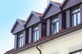 Roof windows, attic of an old house Royalty Free Stock Photo