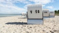 Roofed wicker beach chair Royalty Free Stock Photo