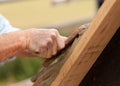 Roofer Beds Clay Tile In Position