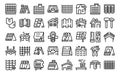 Roofer icons set outline vector. Roof house repair Royalty Free Stock Photo