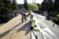 Roofers fixing roofing new roof