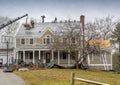 Roofers laying down a new roof Royalty Free Stock Photo