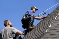 Roofers on a Steep Pitch Royalty Free Stock Photo