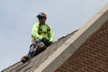 Roofers work on Campus 2019 II Royalty Free Stock Photo