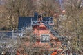 Roofers working on a residential building Royalty Free Stock Photo