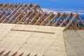 Roofing Construction. Wooden Roof Frame House Construction