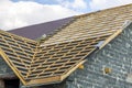 Roofing Construction. Wooden Roof Frame House Construction Royalty Free Stock Photo