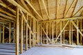 Roofing framing beam of new house under construction home beam construction Royalty Free Stock Photo