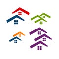 roofing roof logo vector for real estate realty company