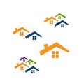 roofing roof logo vector for real estate realty company