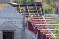 Roofing. Roofing Contractors Installing House Roof Board for Asphalt Shingles. Roofing Contractor. Roofing Construction. Roof