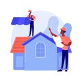 Roofing services abstract concept vector illustration.