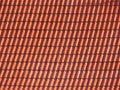 Roofing texture. Red corrugated tile element of roof. Royalty Free Stock Photo