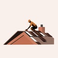 Roofing vector flat minimalistic isolated illustration