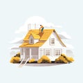 Roofing vector flat minimalistic isolated illustration