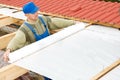 Roofing works with protective layer Royalty Free Stock Photo