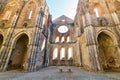 The roofless abbey of Saint Galgano. Siena Tuscany Italy