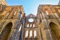 The roofless abbey of Saint Galgano. Siena Tuscany Italy