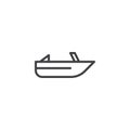 Roofless speed boat outline icon Royalty Free Stock Photo