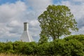 The roofs and chimneys of very small smoke houses so typical and famous for small village of Svaneke on Bornholm island in Denmark Royalty Free Stock Photo