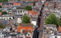 Roofs and facades of Amsterdam. City view from the bell tower of the church Westerkerk, Netherlands. Royalty Free Stock Photo