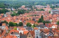 Roofs of Flemish Houses and windmill in Brugge