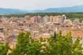 Roofs of Girona on the background of the mountains Royalty Free Stock Photo