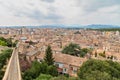 Roofs of Girona on the background of the mountains Royalty Free Stock Photo