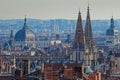 Roofs and bell towers over the city of Lyon Royalty Free Stock Photo