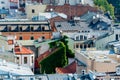 Roofs of houses in a European city view from above Royalty Free Stock Photo