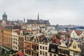 Roofs of old Dutch medieval houses in Amsterdam, top view Royalty Free Stock Photo