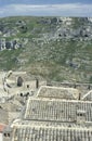 The roofs of an old house (Sasso) in Matera, Italy