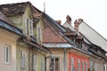 The roofs of old houses. Lofts. Royalty Free Stock Photo