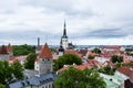 Roofs of Old town of Tallinn, cityscape. Tallinn, Estonia, Europe