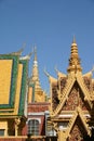Roofs and pagodas at the Royal Palace in Phnom Penh Royalty Free Stock Photo