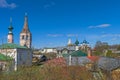 Roofs of the preserved old city block. The Golden Ring of Russia, Suzdal