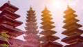 Roofs in Pura Besakih Temple in Bali Island, Indonesia Royalty Free Stock Photo