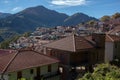 Roofs and valley of Town of Metsovo, Epirus Royalty Free Stock Photo