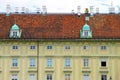 Roofs, windows of old houses and palaces in Vienna Austria. Baroque buildings