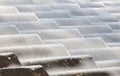 Rooftiles covered in ice crystals Royalty Free Stock Photo
